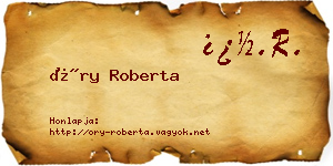 Őry Roberta névjegykártya